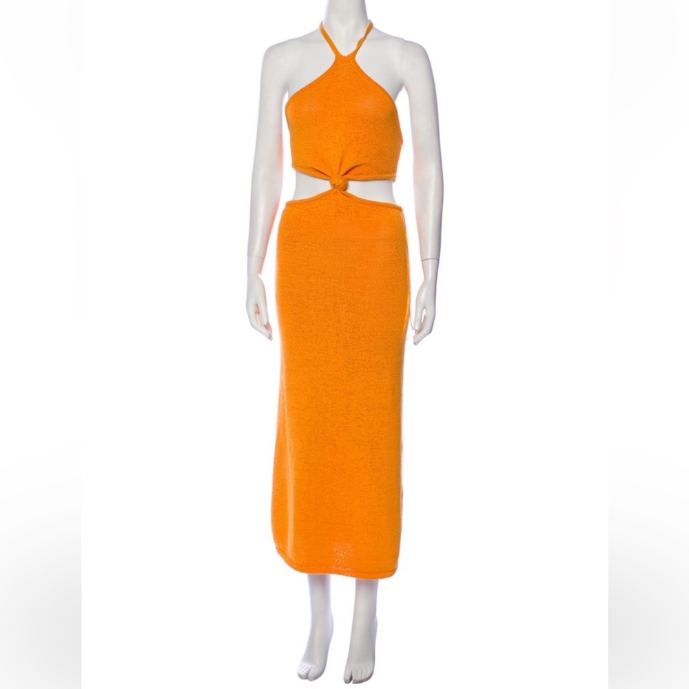 Cult Gaia Halter neck Midi Dress Orange